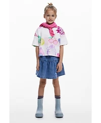 Desigual Girls's Cropped T-shirt with stamps