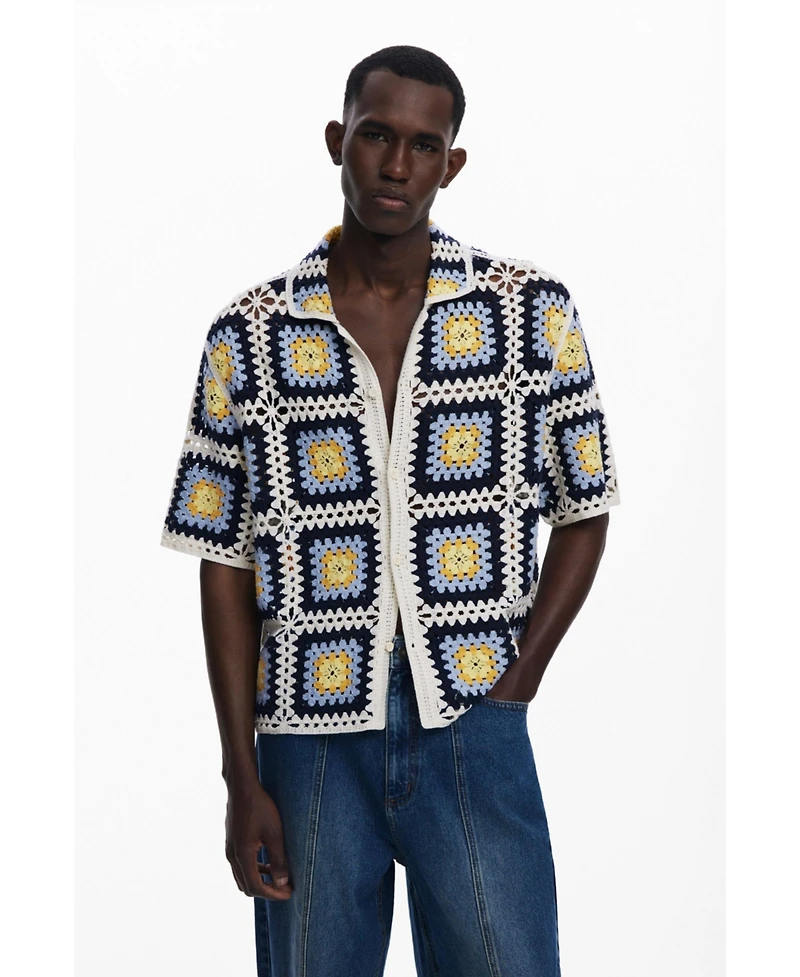 Desigual Men's Crochet short-sleeve shirt