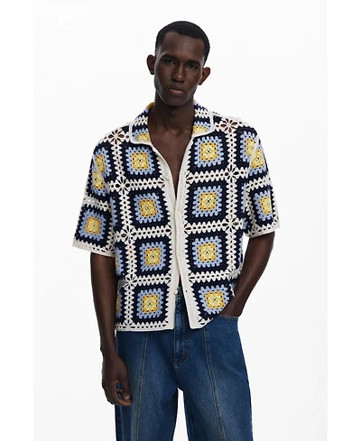Desigual Men's Crochet short-sleeve shirt