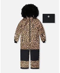Deux par Girl One-Piece Play Snowsuit Beige Leopard