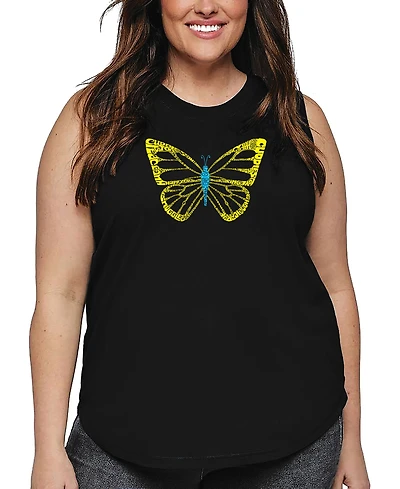La Pop Art Plus Butterfly Word Tank Top