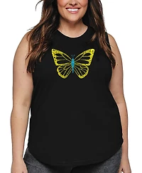 La Pop Art Plus Butterfly Word Tank Top