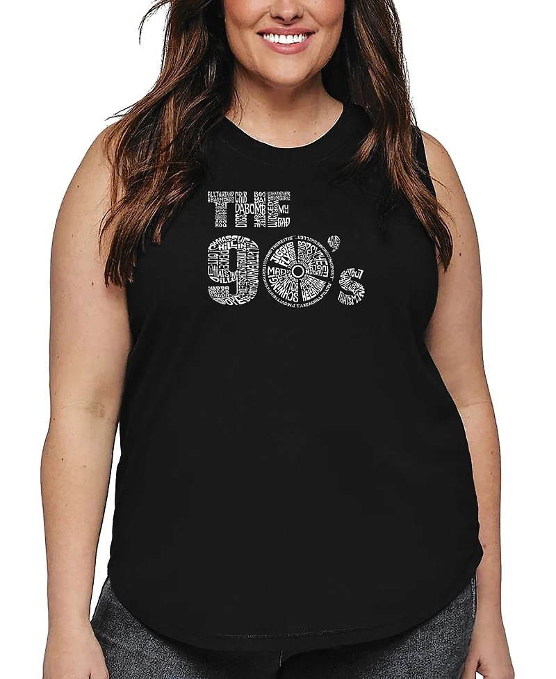 La Pop Art Plus 90's Music Word Tank Top
