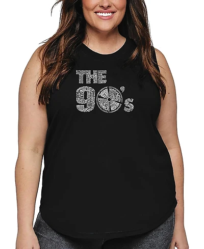 La Pop Art Plus 90's Music Word Tank Top
