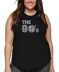 La Pop Art Plus 90's Music Word Tank Top