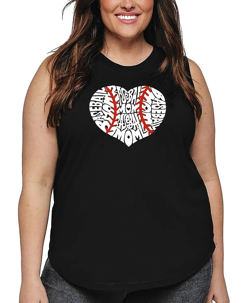 La Pop Art Plus Baseball Mom Word Tank Top