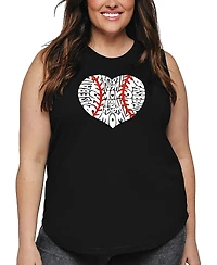 La Pop Art Plus Baseball Mom Word Tank Top