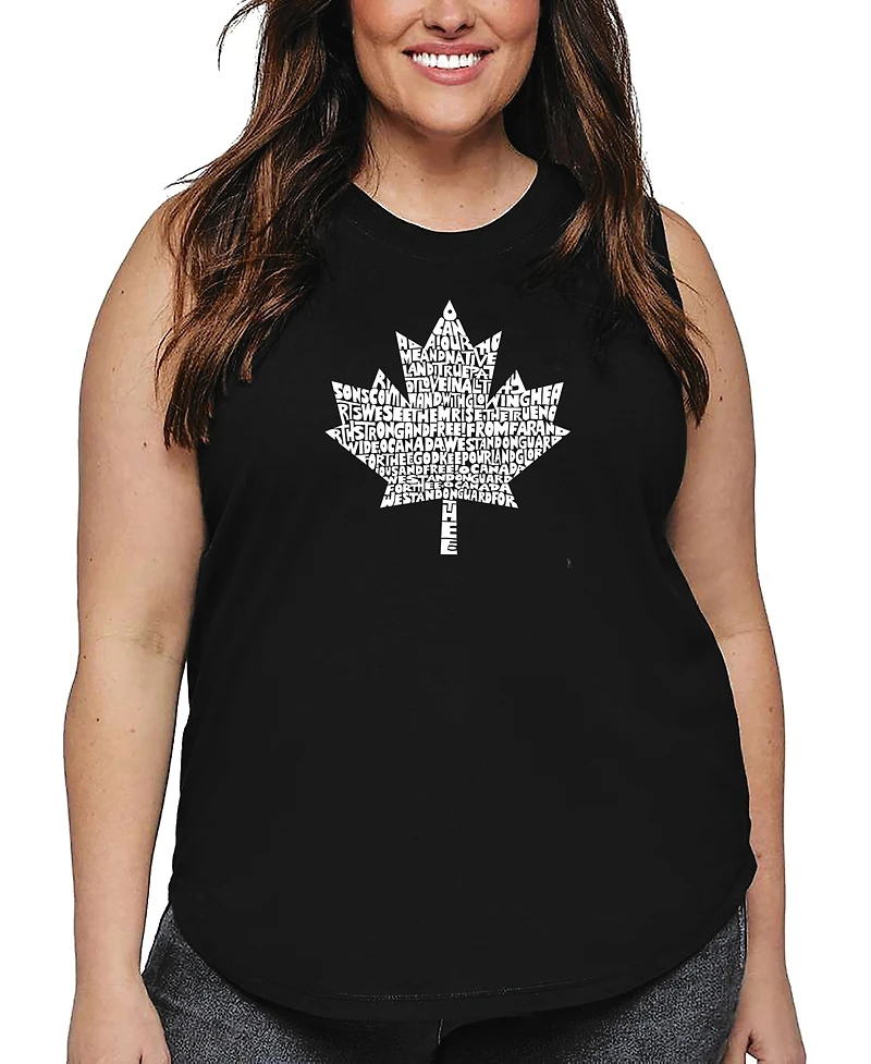 La Pop Art Plus Canadian National Anthem Word Tank Top