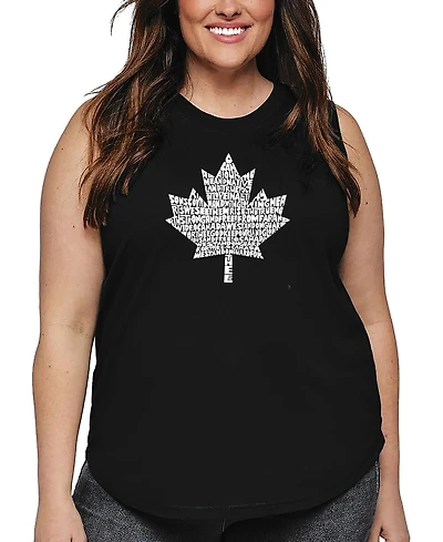 La Pop Art Plus Canadian National Anthem Word Tank Top