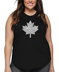 La Pop Art Plus Canadian National Anthem Word Tank Top