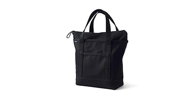 Lands' End Medium Solid Color 5 Pocket Zip Top Canvas Tote Bag
