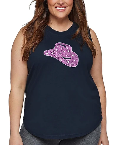 La Pop Art Plus Cowgirl Hat Word Tank Top