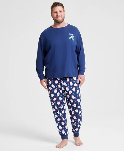 Holiday Lane Men's Big & Tall Santas Cotton Pajama Set, Macy's Exclusive