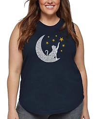 Le Pop Art Plus Cat Moon Word Tank Top