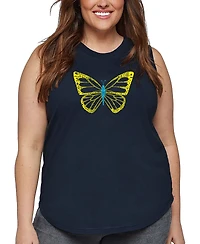 La Pop Art Plus Butterfly Word Tank Top