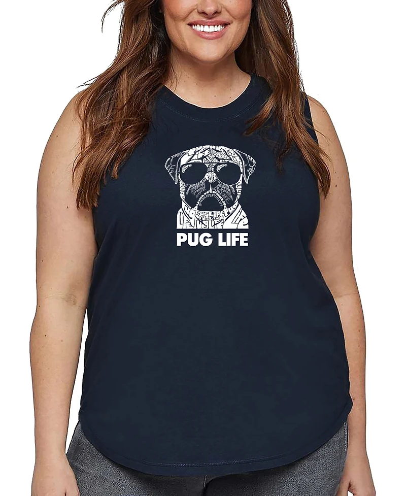 La Pop Art Plus Pug Life Word Tank Top