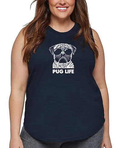 La Pop Art Plus Pug Life Word Tank Top