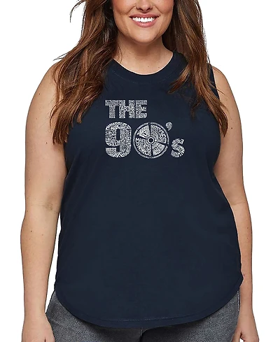 La Pop Art Plus 90's Music Word Tank Top