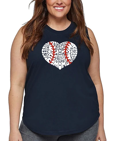 La Pop Art Plus Baseball Mom Word Tank Top