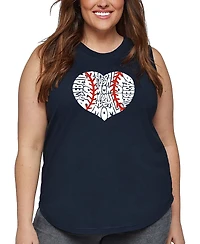 La Pop Art Plus Baseball Mom Word Tank Top