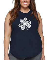 La Pop Art Plus Kiss Me I'm Irish Word Tank Top