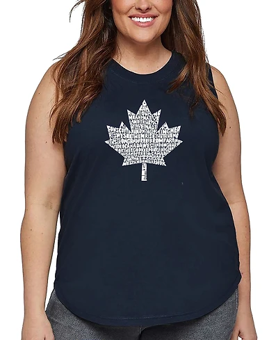 La Pop Art Plus Canadian National Anthem Word Tank Top