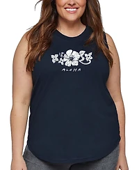 La Pop Art Plus Aloha Word Tank Top