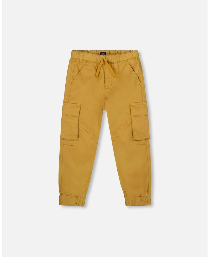 Deux par Boy Twill Jogger Cargo Pants Ochre - Child