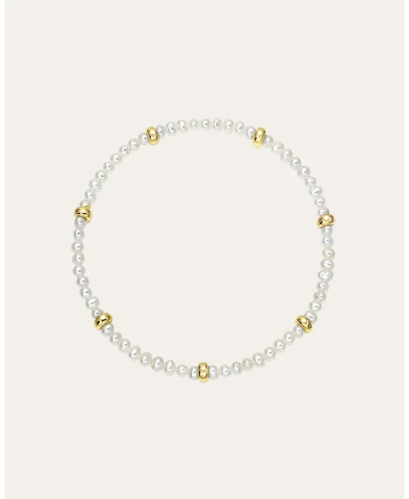 Zoe Lev 14K Gold Pearl Segment Bead Bracelet