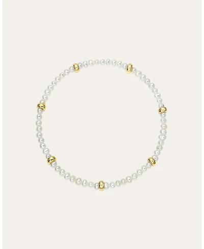 Zoe Lev 14K Gold Pearl Segment Bead Bracelet