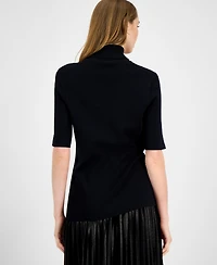 Anne Klein Women's Half-Sleeve Turtleneck Sweater