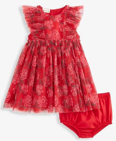 First Impressions Baby Girls 2-Pc. Floral-Print Tulle Dress & Bloomer Set, Macy's Exclusive