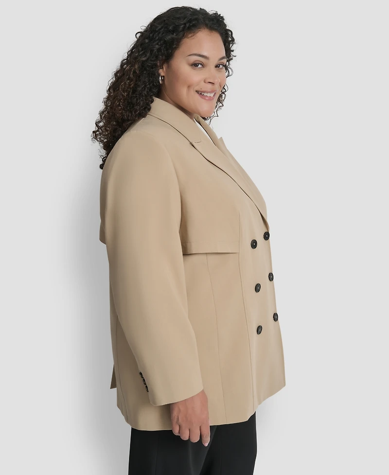 Dkny Plus Double Breasted Trench Jacket