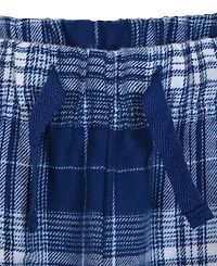 Max & Olivia Little and Big Boys 2-Piece Solid Top Plaid Jogger Pants Set