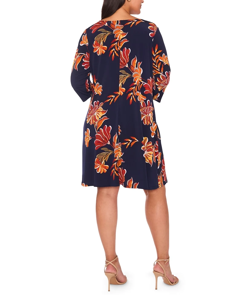 Msk Plus 3-Ring Shift Knee-Length Dress