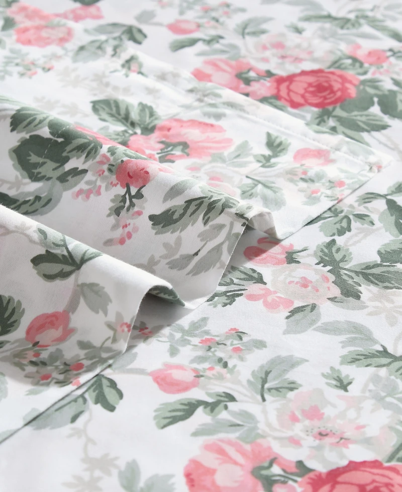 Laura Ashley 200-Thread Count Cotton Percale -Pc. Sheet Set