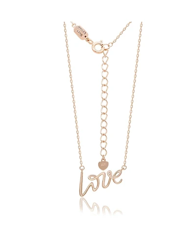 Suzy Levian Rose Sterling Silver "Love" Necklace