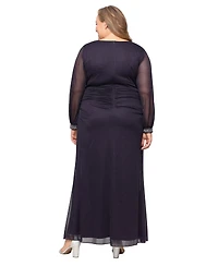Sl Fashions Plus Long Glitter Mesh Dress