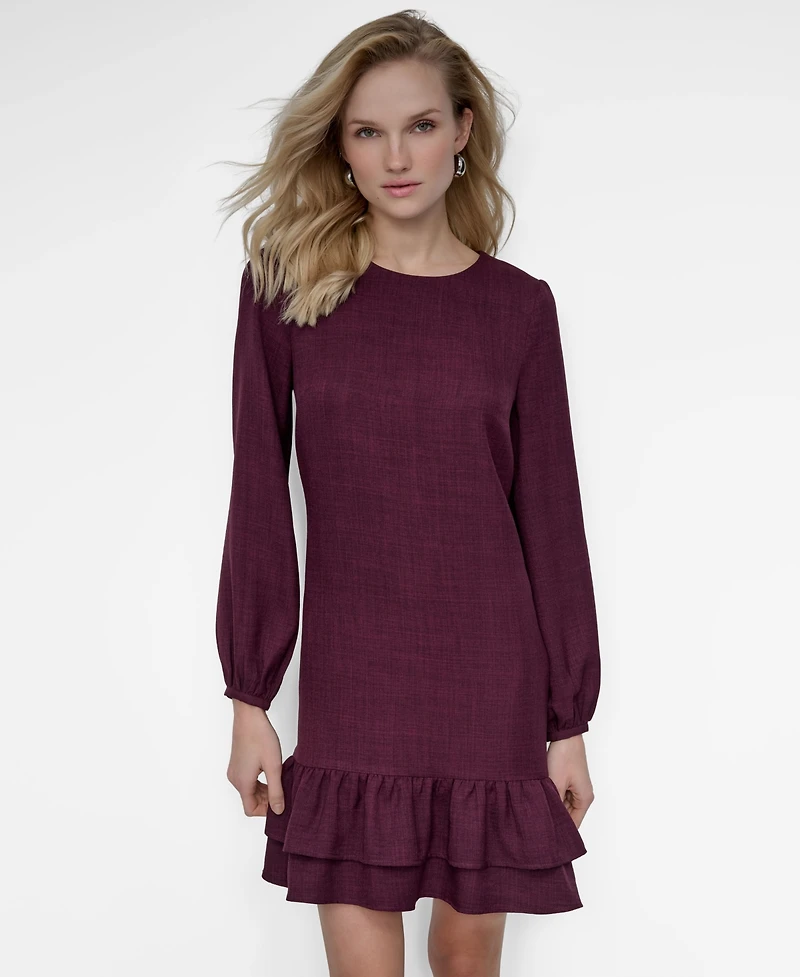Dkny Petite Ruffle Hem Washer Dress