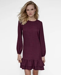 Dkny Petite Ruffle Hem Washer Dress