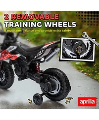 Qaba 12V Aprilia Licenced Kids Motorcycle with Training Wheels,