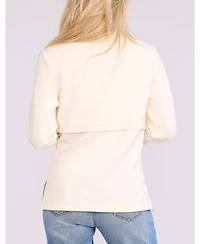 Motherhood Maternity Women's Funnel Neck Pullover Nursing Sweatshirt