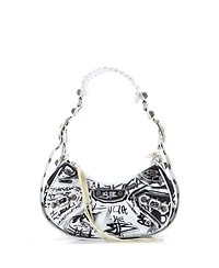 Pre-Owned Balenciaga Xs Le Cagole Graffiti Giant Studs Shoulder Bag Leather