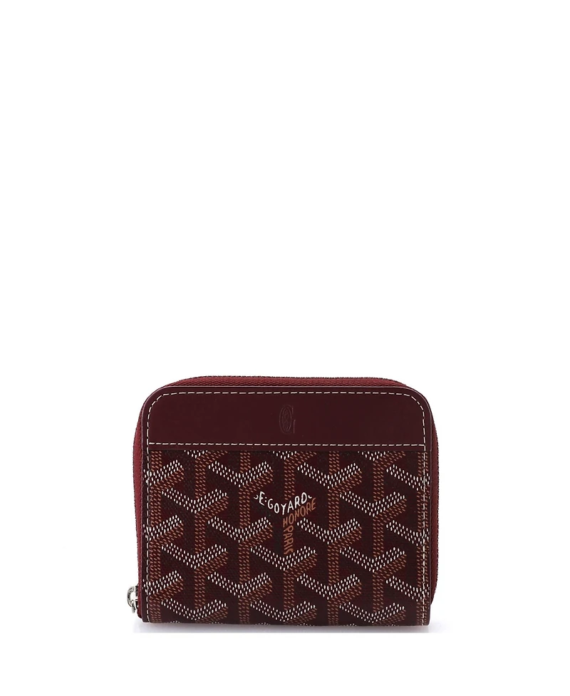 Pre-Owned Goyard Pm Matignon Zip Wallet Coated Canvas with Leather