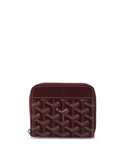 Pre-Owned Goyard Pm Matignon Zip Wallet Coated Canvas with Leather