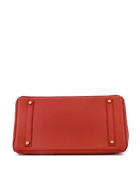Pre-Owned Hermes Birkin 35 Handbag Red Ardennes with Gold Hardware