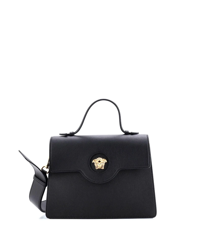 Pre-Owned Versace La Medusa Top Handle Tote Bag Leather