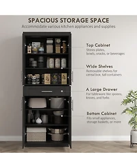 Homcom Kitchen Pantry with Doors and Drawer
