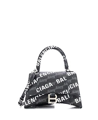 Pre-Owned Balenciaga Small Hourglass Top Handle Bag Monogram Coated Canvas