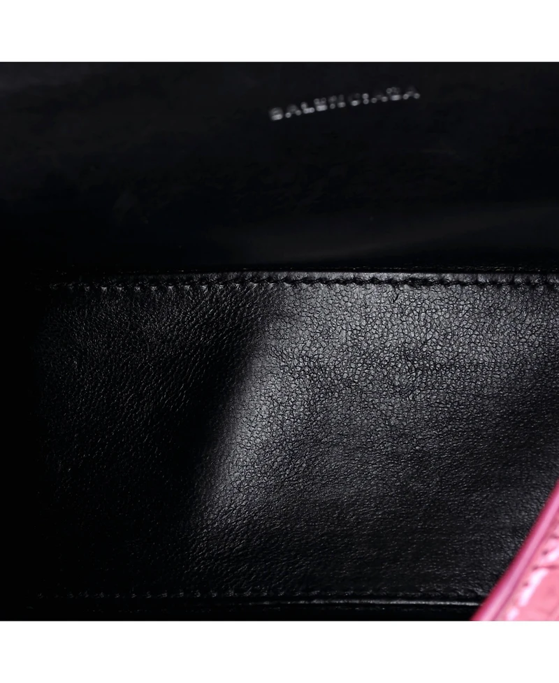 Pre-Owned Balenciaga Xs Hourglass Top Handle Bag Embossed Leather